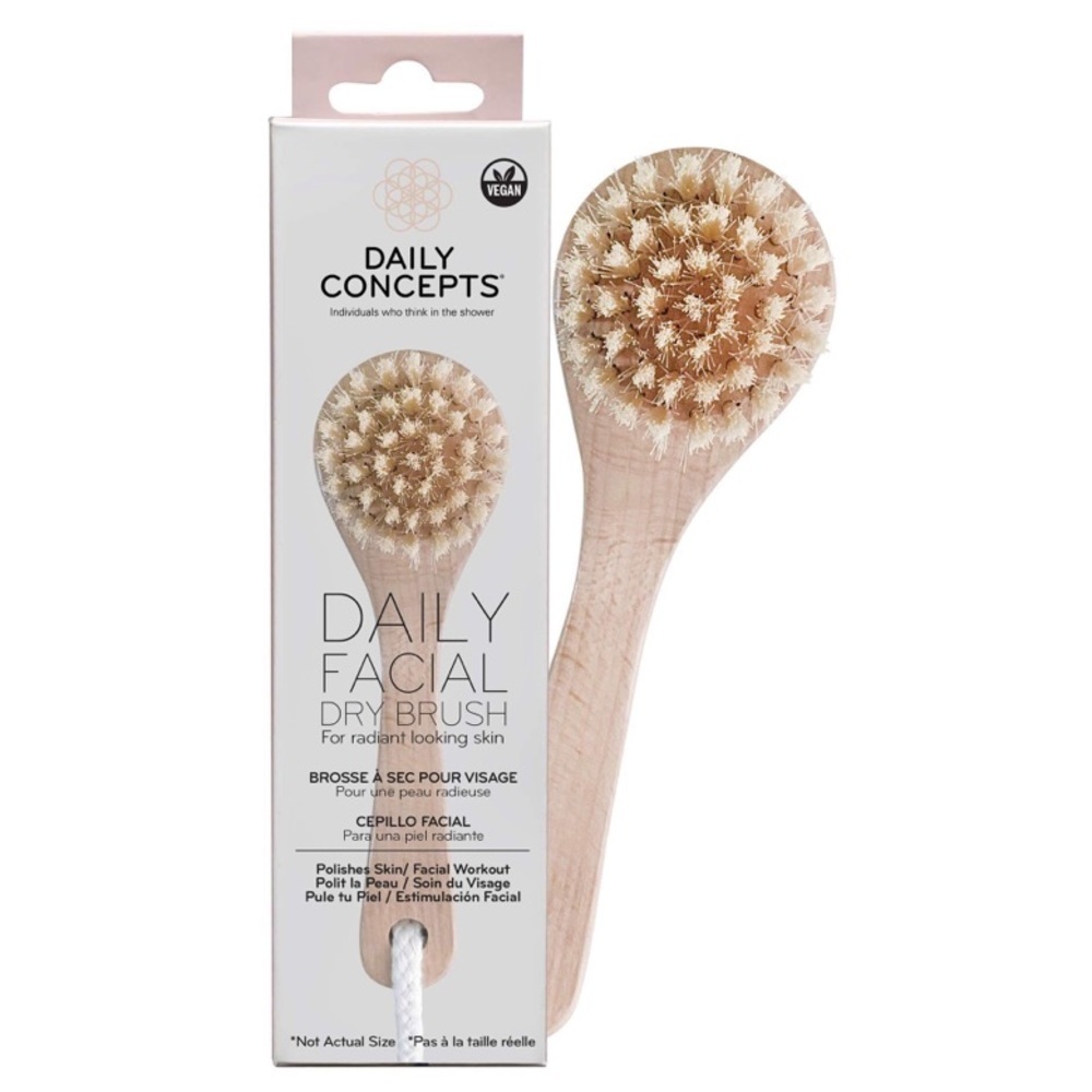 Daily Concepts Daily Facial Vegan Dry Brush Exfoliating Lymphatic Drainage NIB